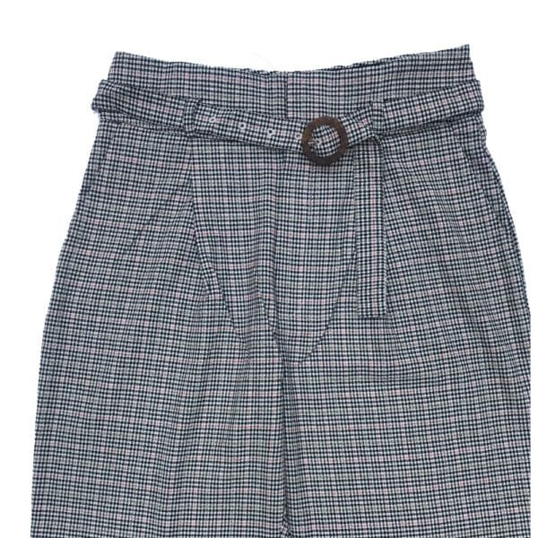 A12 Women’s Checkered High-Waist Trouser with Belt