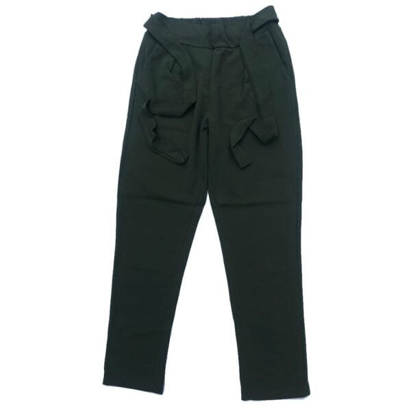 A17 Women’s Dark Green Casual Trouser with Belt