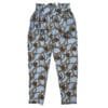 White Chain-Print Elastic-Waist Trousers