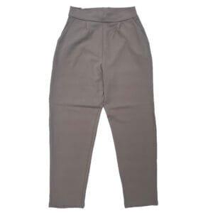 Taupe High-Waist Tapered Trousers