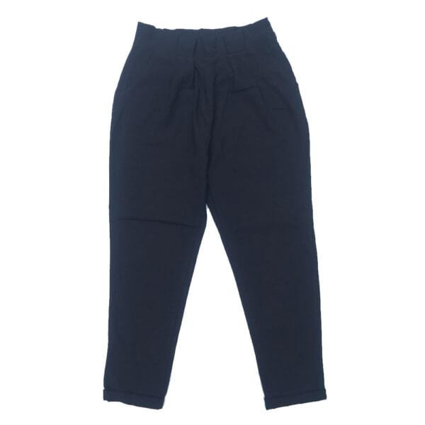 Black High-Waist Pleated Trousers