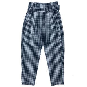 Women’s Black & White Gingham Belted Trousers