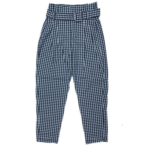 A35 Women’s Black & White Gingham Belted Trousers