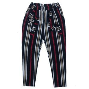 A38 Women’s Multi-Stripe High-Waist Casual Trousers with Belt