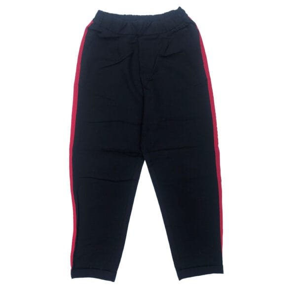 Women’s Black Casual Trouser with Red Side Stripes