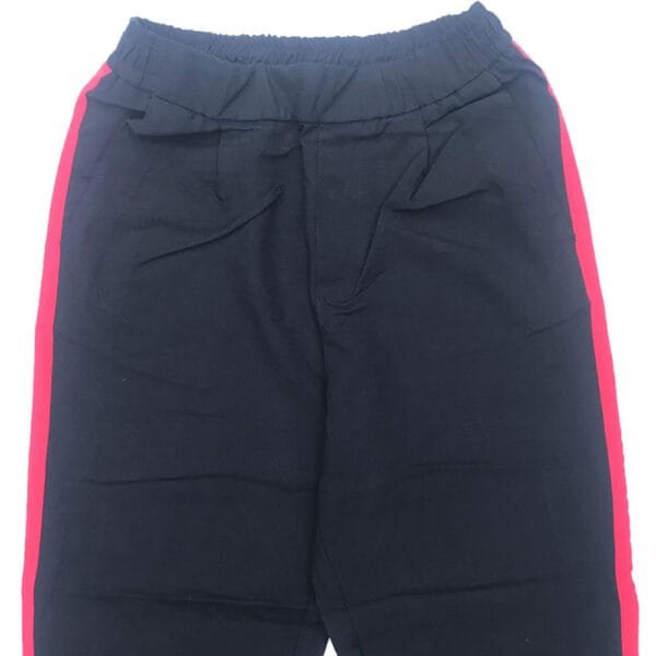 Women’s Black Casual Trouser with Red Side Stripes
