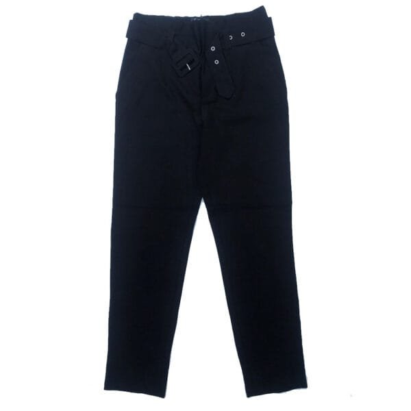 Women’s Black High-Waist Belted Slim Fit Trouser