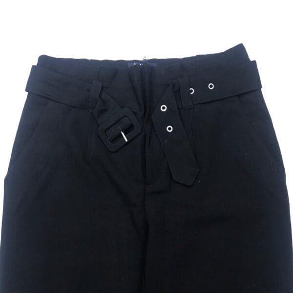 Women’s Black High-Waist Belted Slim Fit Trouser