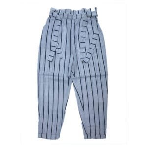 Women’s White Striped High-Waist Casual Trouser