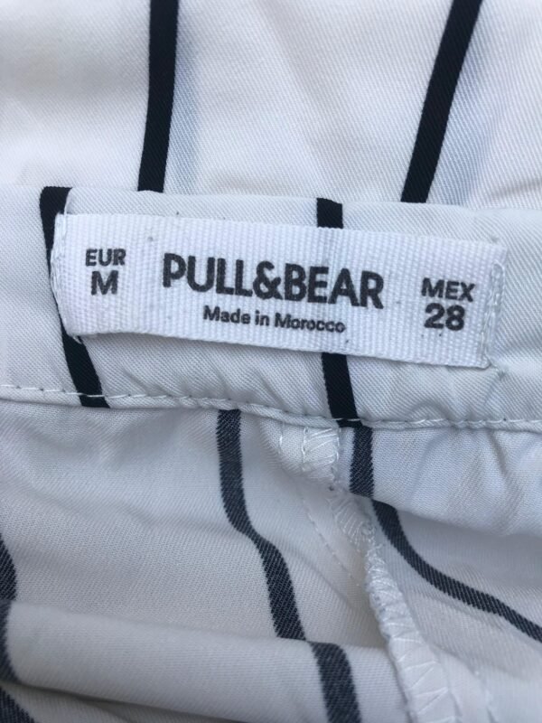 A63 Women’s White Striped High-Waist Casual Trouser