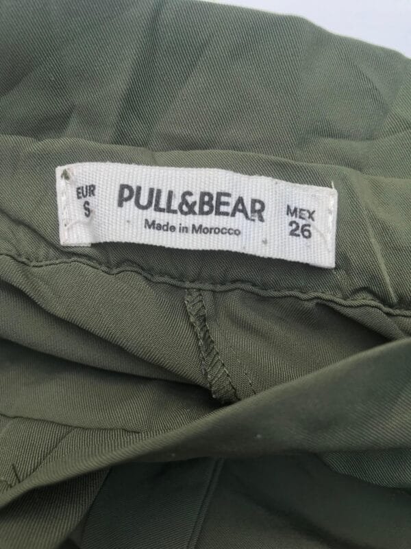 Olive Green High-Waist Paperbag Pants front look