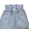 Women’s White & Black Striped Paperbag Trouser front view