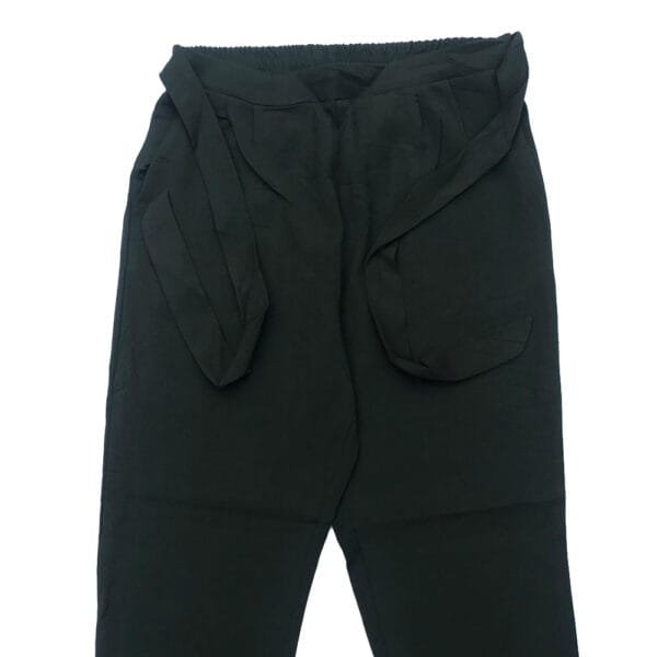 Women’s Dark Olive Green Paperbag Trouser front view