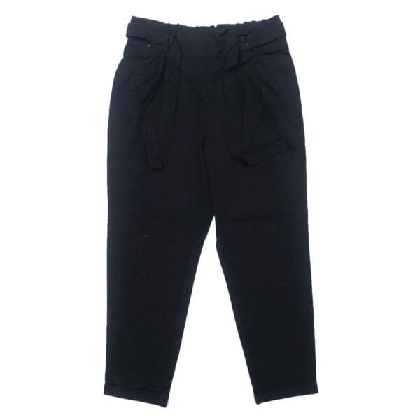 Women’s Charcoal Black Paperbag Trouser front view