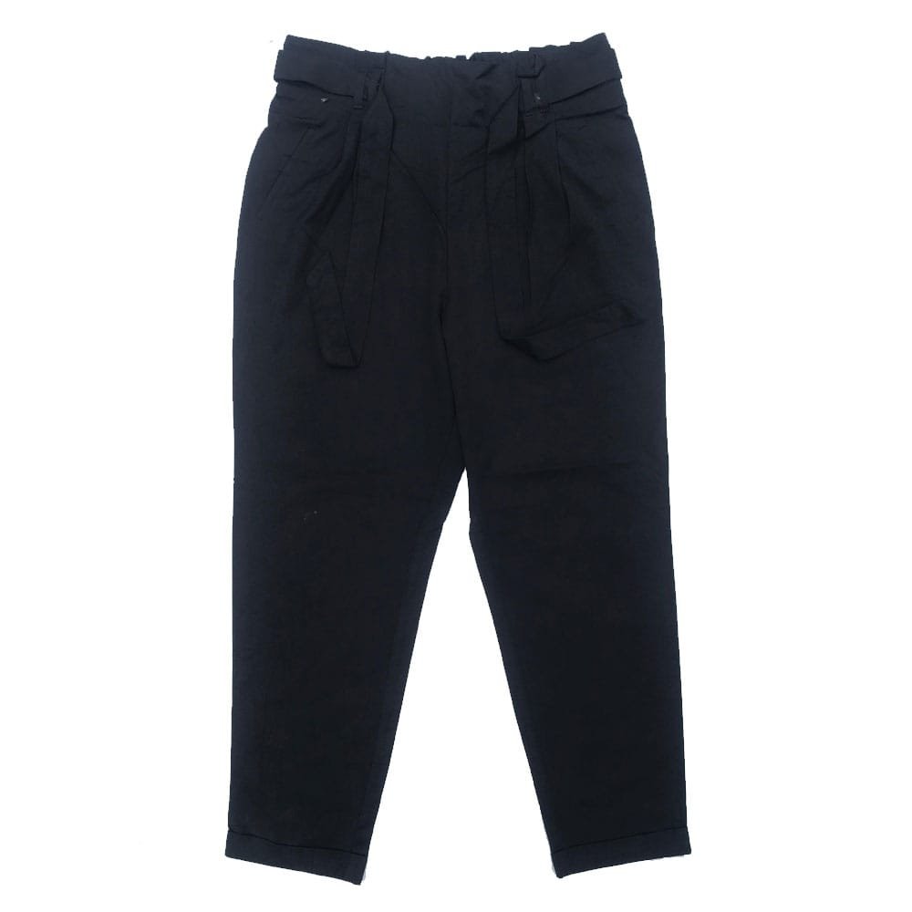 Women’s Charcoal Black Paperbag Trouser front view