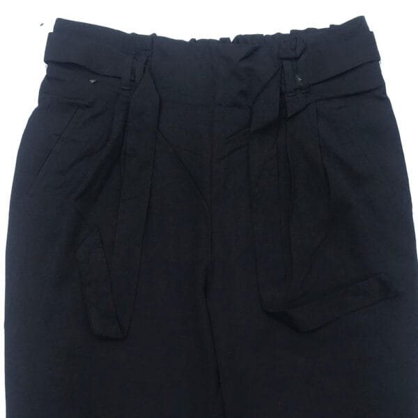 Women’s Charcoal Black Paperbag Trouser front view