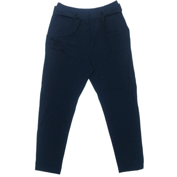 TZ117 Women’s Navy Blue Belted Trouser front view