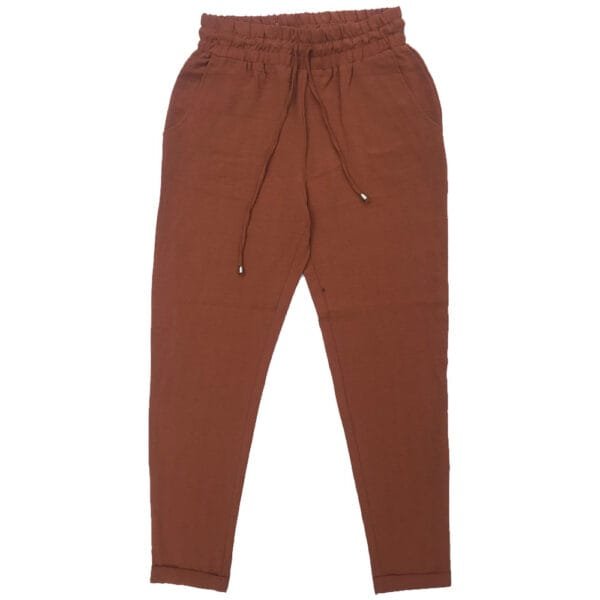 TZ13 CACHE CACHE Women’s Rust Brown Drawstring Trouser front view