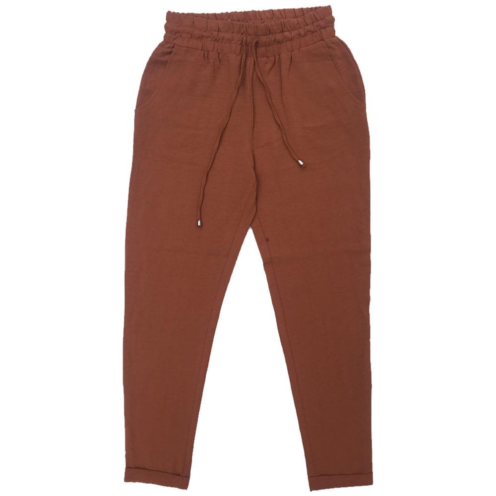 CACHE CACHE Women’s Rust Brown Drawstring Trouser front view