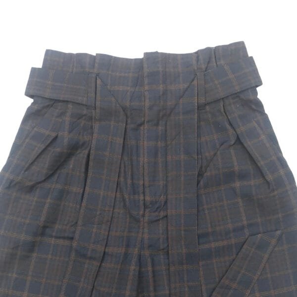 H&M Brown Check Paperbag Trouser front view