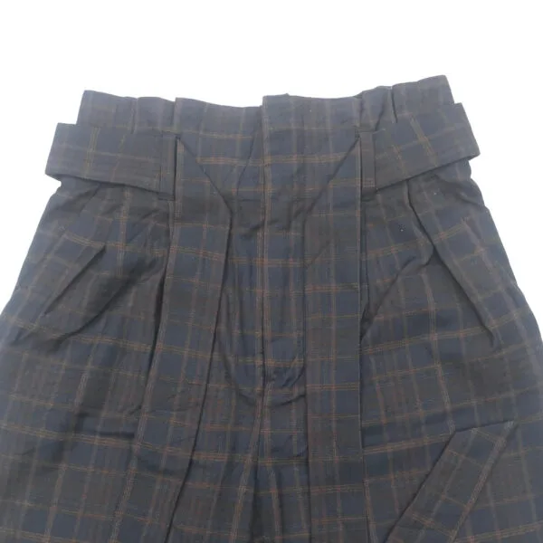H&M Brown Check Paperbag Trouser front view