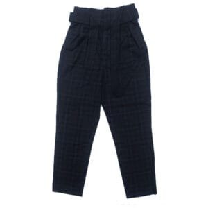 H&M Brown Check Paperbag Trouser front view