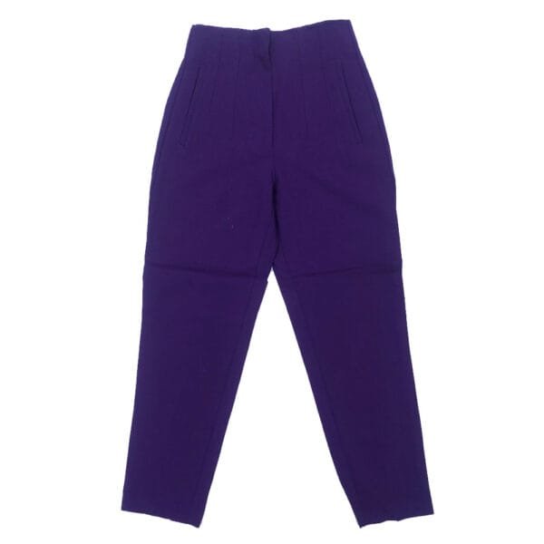 TZ16 H&M Brown Check Paperbag Trouser front view