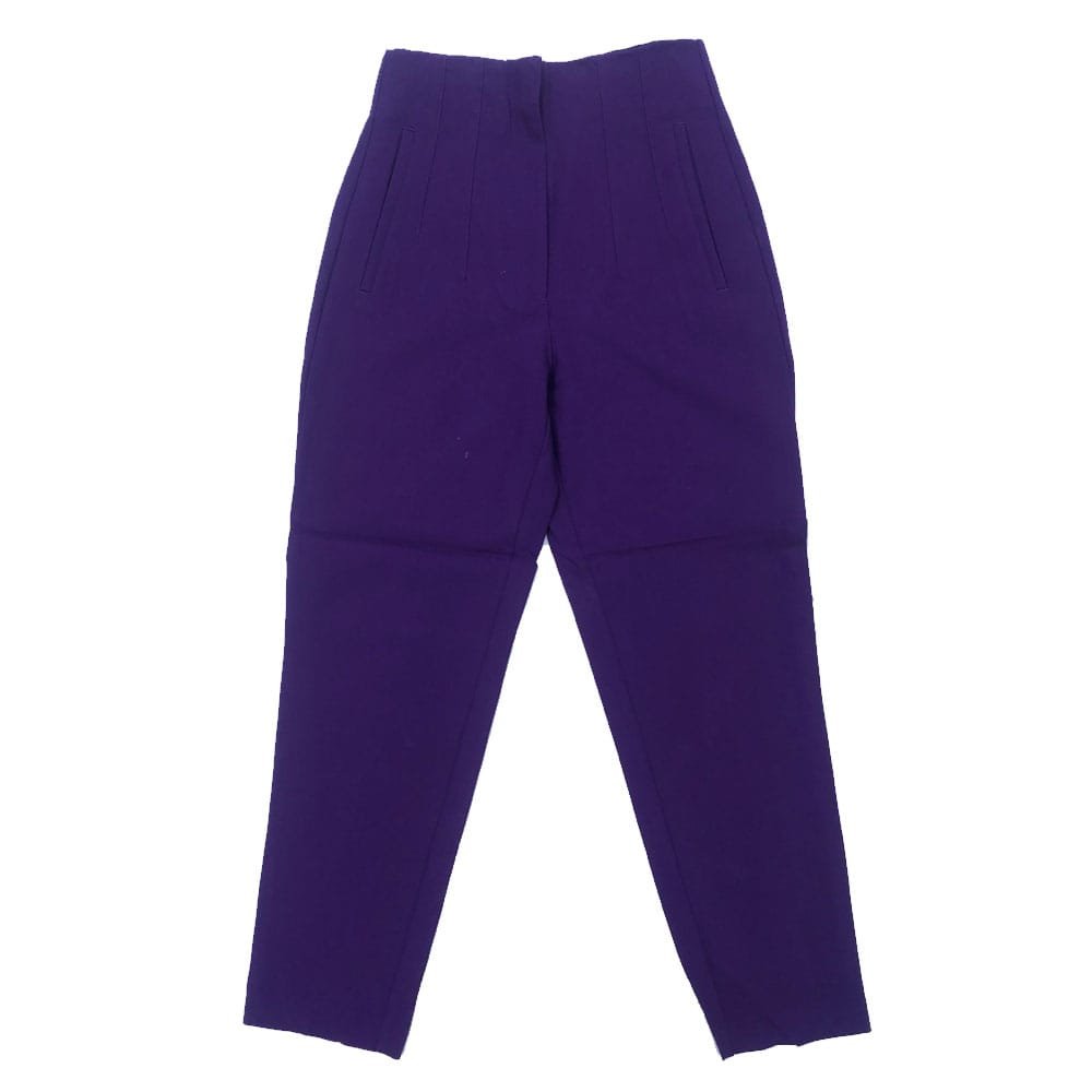 H&M Brown Check Paperbag Trouser front view